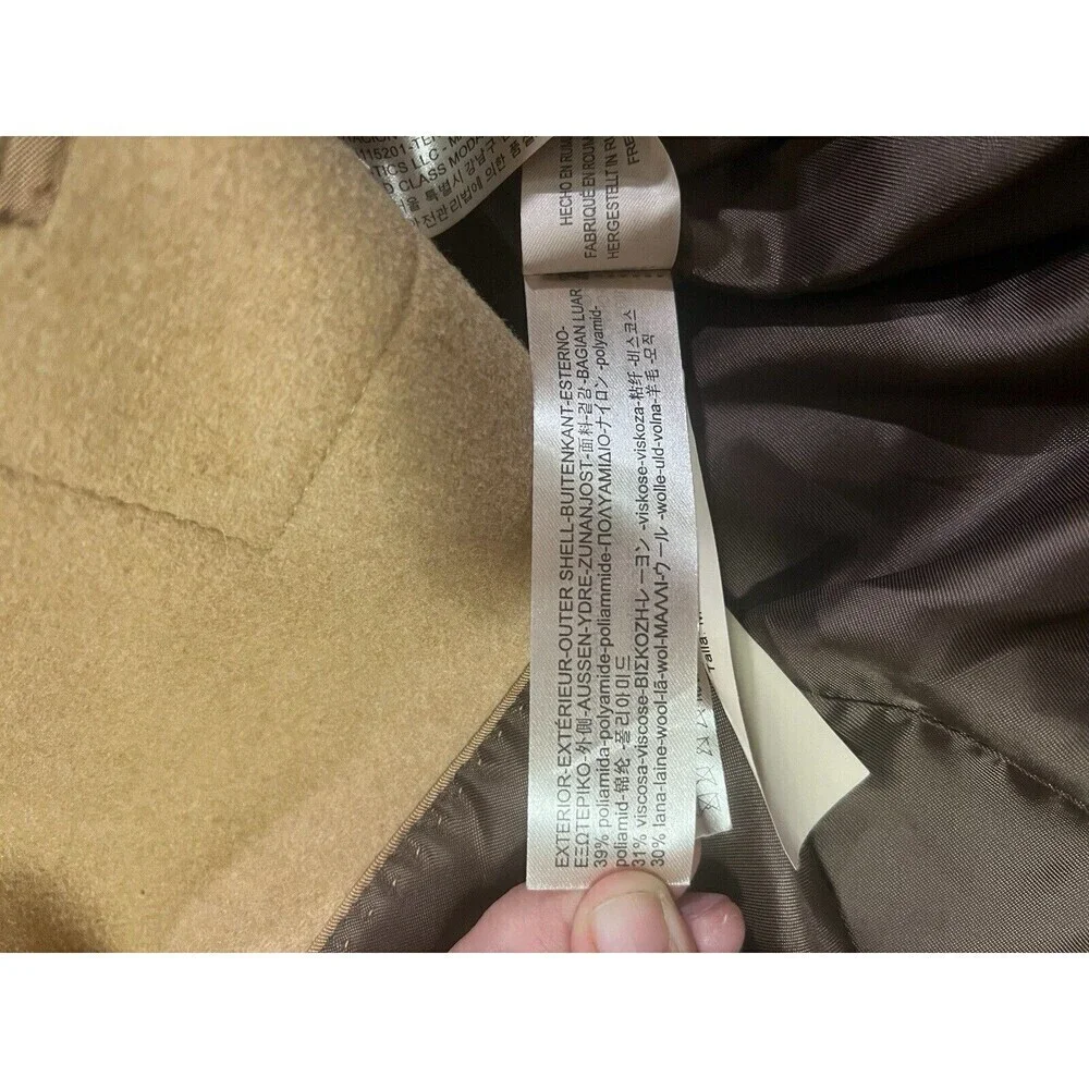 MASSIMO DUTTI Made In Romania  wool blend coat camel Size Medium Wide Arm